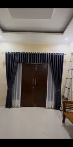 Gorden Jendela 1 Set Kiri Kanan | Gorden Pintu Dan Jendela Dengan Poni | Gorden Import | Gorden Warna Abu Tua | Gorden Minimalis | Gorden Ruang Tamu Satu Set