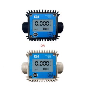 DN25 Electronic Turbine-Flow Meter with LCD Digital Display 10-120L Liquid Flow Sensor Meter Flowmeter for Diesel- Fuel
