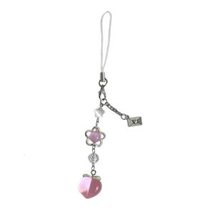 Peach Flower Beads Pendant Phone Charm Hangings Rope Cute Phone Chain Strap Bag Decoration Lanyard Keychain Accessory