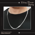 Kalung Pria Titanium Gepeng Silver Anti Karat Keren. 
