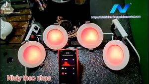 Đèn âm trần thông mình Bluetooth 10W ánh sáng 2700K-6500K RGB điều khiển bằng điện thoại bằng giọng nói tiếng việt qua loa thông minh