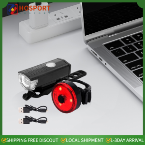 【HOSPORT】 Bike Tail Light & Headlight Cycling Tail Lamp Rechargeable Cycling Accessories