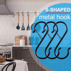 S Shaped Hook with Windproof Durable Multifunctional Home Organizer Hanger Safety Buckle Design Hook