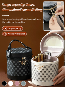 Waterproof largecapacity cosmetic case with mirror companion gift