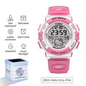 ZGO x Sanrio HelloKitty Digital Watch For Girls 50M Waterproof Electronic Luminous Gift 3052