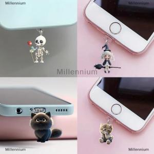 [COD] Millennium Điện Thoại Di Động Bụi Cắm Pendan Dễ Thương Mèo Con Chó Shamrock Trang Trí Treo Mặt Dây Chuyền Cho Iphone Loại C Sạc Cổng Chống-Bụi Cắm