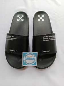 Sandal Selop Virgil Abloh Pria Wanita / Sandal Distro / Sandal Flip Flop / Sandal Slip On Free Paperbag