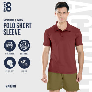 Prime8 x 888.co Aerofit Polo Shortsleeve Microfiber Dryfit Tshirt Jersey Sport Baju T Shirt Men Women MAROON