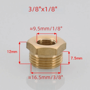 NEXTYOO 1/8 1/4 3/8 1/2 3/4 Brass Hex Bushing Brass Hex Threaded Reducing Coupler Connector Pipe Fitting