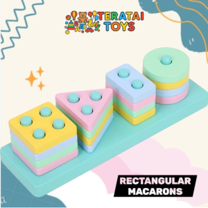 TERATAITOYS - MAINAN EDUKASI PUZZLE GEOMETRI MENGENAL BENTUK DAN WARNA MACARON COLOR SHAPE SET PUZZLE 3D MAINAN BALOK SUSUN MAINAN EDUKASI SENSORY