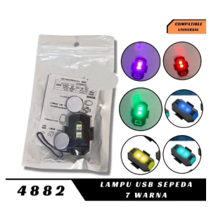 Lampu Belakang Sepeda Kedip USB Anti Air Aksesoris Lampu Sepeda