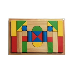 Mainan Edukasi Anak City Block CB 30 Natural Kayu dan Colourfull Kayu Balok Susun Warna Blok Bangun Montessori Toys