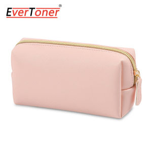 EverToner Women Cosmetic Bag Waterproof PU Leather Solid Color Makeup Pouch Travel Portable Wash Toiletry Storage Bag Organizer Purse