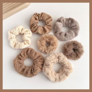 7pcs/Set Fluffy Hair Scrunchies Soft Elastic Hair Rope Cute Sweet Ponytail Holders for Women Girls