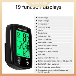 [CANAMEK] เครื่องวัดความเร็วแบบมีสายคอมพิวเตอร์ ติดจักรยานกันน้ำได้จักรยานจอแอลซีดีคอมพิวเตอร์บลูทูธสำหรับปั่นจักรยานความเร็วสูงอุปกรณ์เสริมกลางแจ้ง