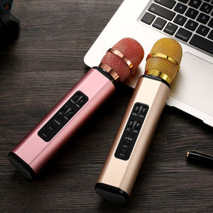 Multifunctional Wireless Bluetooth Microphone with Double Speakers Portable Intelligent Microphone for Mobile Phone Handheld K Song Mic USB Mini Home KTV For Music Player Singing
