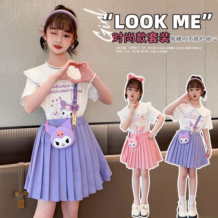 2PCS Women School Girls Uniform Students Costume Shirts+Skirt Outfit Cute  Dress