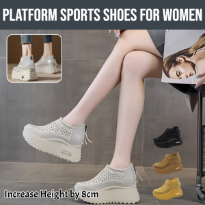 【Increase Height By 8cm】Platform Sports Shoes For Women Womens Thick Bottom Platform Lightweight Casual Sports Shoes Versatile Heightening Breathable Mesh