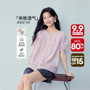 Giordano Women Women Shirt - Loose Fit Free Shipping 05346493