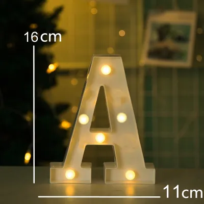 Party Decorations Set Alphabet Letters And Numbers LED Lights Letters Lamp Battery Home Bar Night Light For Wedding Birthday Christmas Ornaments Valentines Gift Ideas Party Decorations Set