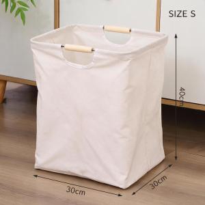 Muji Style Foldable Laundry Basket Fabric Wood Handle Portable Dirty Cloth Storage Large For Bathroom Bedroom Waterproof Bakul Baju Kotor Pemegang Kayu Kalis Air White Supplies