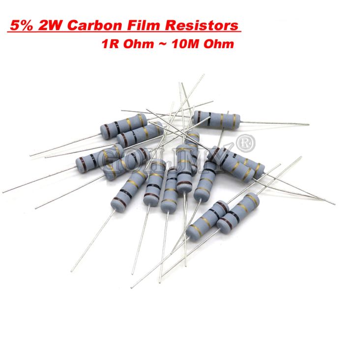 【YD】 20PCS 2W Carbon Film Resistors 1R-10M 5 10R 15R 47R 100R 220R 1K ...