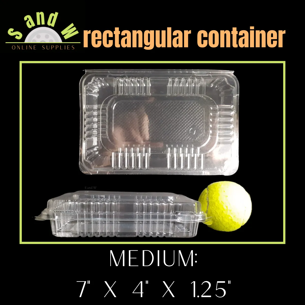 Clear Containers, Rectangle, Square, Sandwich, Take-out Container, 25 ...