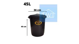 Plastic High-Quality Trash Can with FLAT COVER 45L (6308)