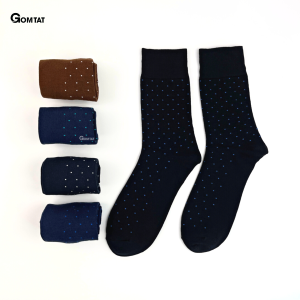 Hộp 5 đôi Tất đi giày tây cổ cao họa tiết chấm bi  chất liệu cotton cao cấp êm mềm đi thoáng - GOM-TAYCHAMBI-CB5