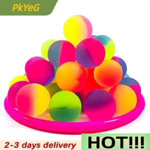 PkYeG 1PCS Children Colored Boy Bouncing Ball Rubber Kids Games Elastic Jumping Balls 25mm Bicolor Elastic Ball Toy