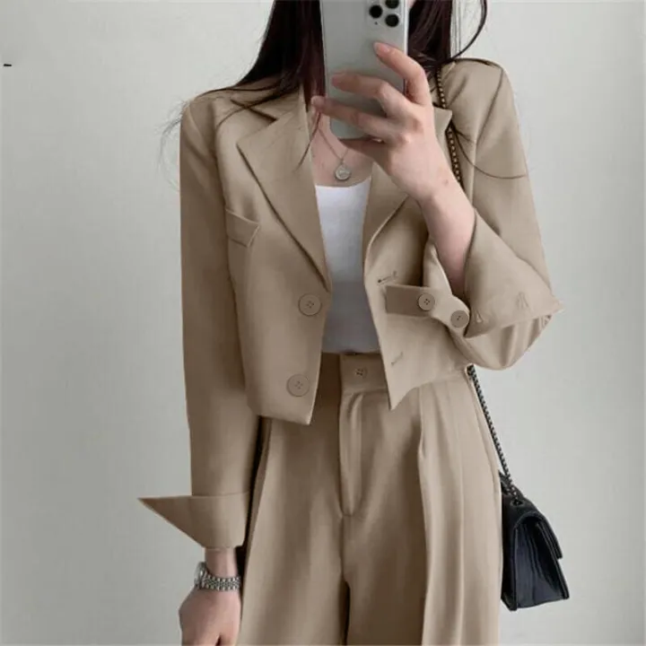 BRANCHÉ Blazers for Women Spring Decent Plain Long Sleeve Lapel Regular Fit Business Blazers B250211