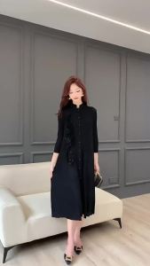 High-End จานหลวมขนาดใหญ่ สำรวจสินค้า สง่างามและทันสมัยชุดผู้หญิงเดรสคาร์ดิแกนกระดูมคอตั้งดอกไม้ #Rs20238006