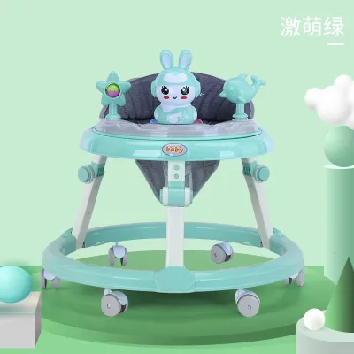 Ready Stock Baby Walker with Music Anti-O-Leg Foldable Portable Folding Adjustable Height Push Walkers Toddler