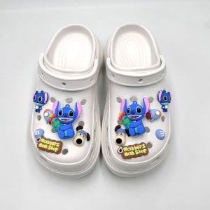 11Pcs/Set Crocs Jibbitz Charms Shoe Accessories 3D Stitch Cartoon Shoe Buckle Detachable Shoe Flower Decoration for Crocs