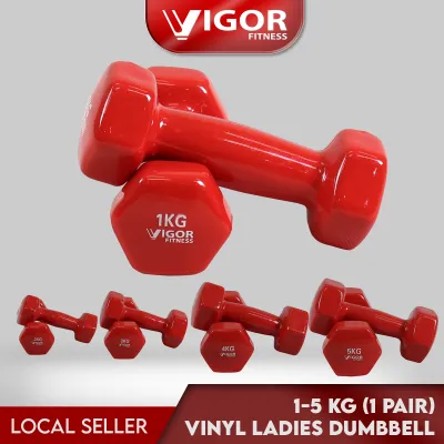Vinyl Dumbbell Lady 1kg 2kg 3kg 4kg 5kg Dumbbells In (1 Pairs) / Dumbbell Wanita 1kg 2kg 3kg 4kg 5kg Dumbbell