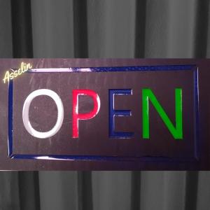 ป้ายไฟสำเร็จรูป รุ่น OPEN (4สี) *สามารถปรับรูปแบบไฟได้/กันละอองน้ำได้* ป้ายไฟLED ตกแต่งร้านค้า(ขนาด44*24*4ซม.)