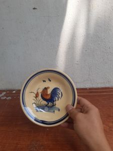 Đĩa con gà nhỏ có viền 15 cm 5 cái ( gốm sành )
