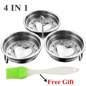 Stainless Steel Egg Steamer 3-in-1 Breakfast Egg Cooker Mold Household Kitchen Tool