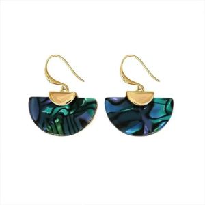 GENENIC Colorful Fan-shaped Earrings Geometric Exaggerated Drop Earrings Personality Smudging Vintage Earrings Women