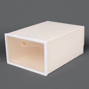 ถูกสุด พร้อมส่ง กล่องใส่รองเท้าฝาเปิดรูปวงกลม ซ้อนกันได้ มีทั้งขนาดผู้หญิงและผู้ชาย