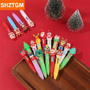 [COD] SHZTGM ปากกาลูกลื่นสี่สีลายคริสมาสต์ใหม่10ชิ้นปากกาเจลขนาดเล็กรูปกวางน่ารักซานตาคลอสปากกาคู่มือของขวัญรางวัลสำหรับนักเรียน