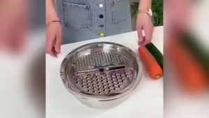 Germany Multifunctional Stainless Steel Basin3-In-1 Multifunctional Stainless Steel Basin Strainer SetMpp8 German Stainless Steel Shredding & Drainage Chopping Basin (10.24In)