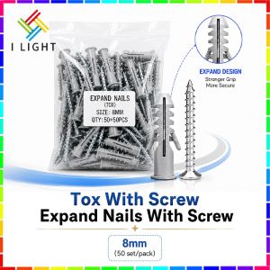 (Fast Delivery)25/50Pcs Tox With Screw  Expansion Screws With Screw Tox Plug Wall Screws Expand Nail