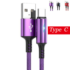 5A Fast charger cable for android Micro Type C lightning cable Led Light Quick charging Type C cord Samsung Huawei USB data transfer cable 1.2m