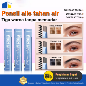 Pensil alis tahan air Pensil alis warna natural tahan lama Halus dan tidak menggumpal Pensil Alis Air Hitam AlamiPensil Alis Air Hitam Alami Pensil alis ujung ganda