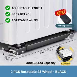 Ready Stock 300kg Heavy Duty Washing Machine Stand Base Pelapik Roda Mesin Basuh Anti Slip Adjustable Length Waterproof  Fridge Sofa Furniture Mover Roller Rotatable Wheels Stainless Steel Home Hostel Peti Sejuk Perabot Kaki Dryer Roller Rumah