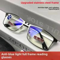 Kacamata Baca Plus Anti Radiasi Hp Komputer +1.00 sampai +3.00 Frame Titanium Kaca mata Untuk Usia 40 Tahun Ke Atas COD BONUS BOX DAN LAP