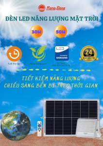 ĐÈN CHIẾU PHA NĂNG LƯỢNG MẶT TRỜI 100W RẠNG ĐÔNG CẢM BIẾN ÁNH SÁNG TẶNG KÈM REMOTE CHỐNG NƯỚC CAO CẤP