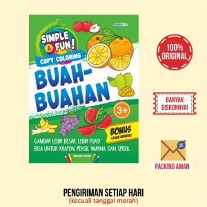 Buku Mewarnai Copy Coloring Buah-Buahan Bonus Stiker Aktivitas Anak