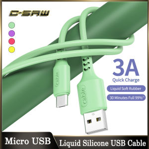 C-SAW 1.2M Liquid Silicone Micro USB Cable 3.0A Fast Charging Data Cable Wire Cord For Samsung Galaxy Huawei Xiaomi Oppo Vivo Redmi Android Mobile Phone